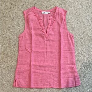 Vineyard Vines Pink, Linen   Sleeveless Top.  Size Small